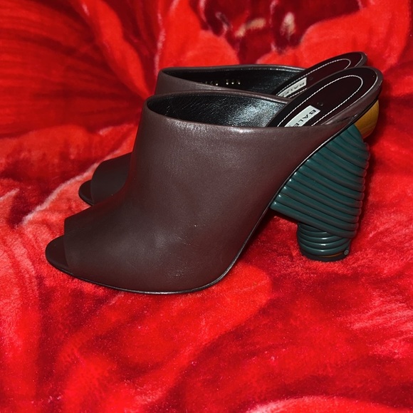Authentic Balenciaga Brown Leather Peep Toe Mules Size 36.5 uk / 6 US - Picture 3 of 13